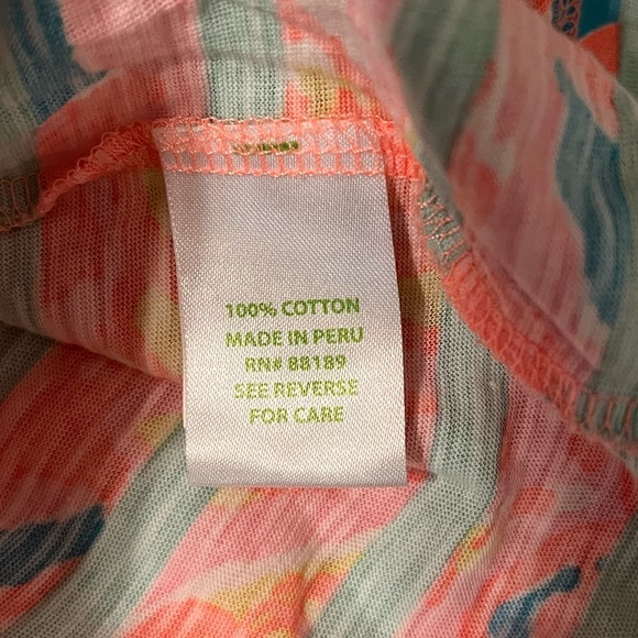 Lilly Pulitzer XS Carmine Pink Tropical Stripe Batwing Cinched Waist Mini Dress - Picture 8 of 9